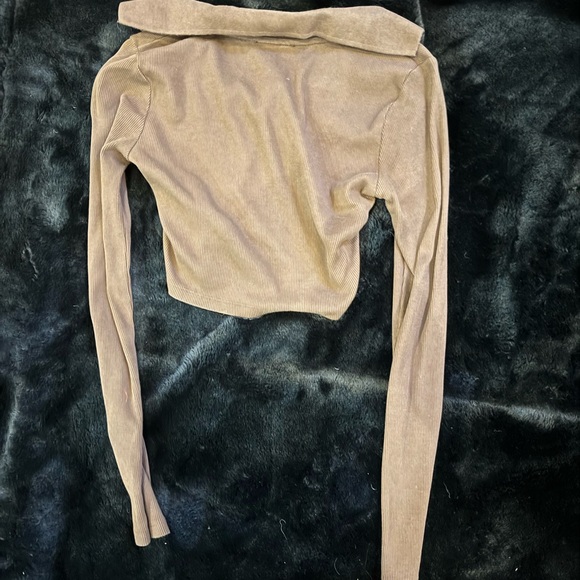 Brown collard Zara crop top - Picture 3 of 4